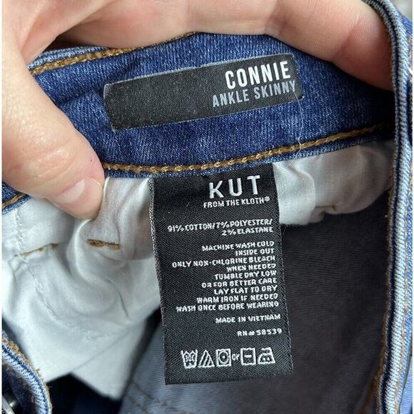 Kut from the Kloth Connie Ankle Skinny Midrise Denim Blue Jeans Size 12 Women’s - Picture 4 of 5